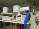 Section Of Buckets, Sanding Pads, Etc.