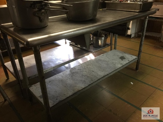 Stainless steel pre table 68" x 24" x 36"