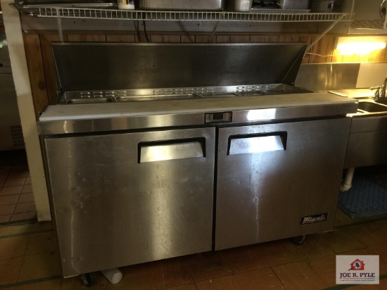 Migali stainless steel refrigerated prep table 50" x 30" x 38"