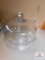 Pressed glass dome-covered cake plate