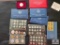 Lot of miscellaneous US coins: 1964 set in resin block, Roosevelt dimes (in cards), (3) Eisenhower