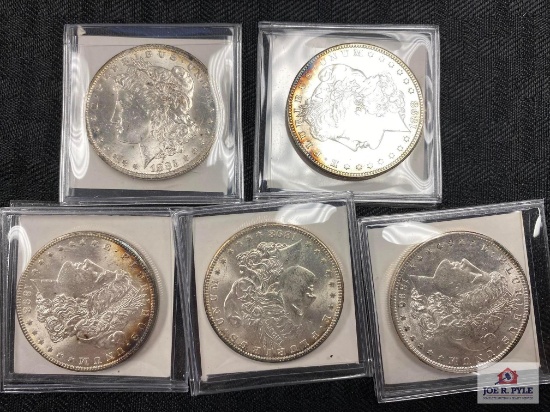 Lot of US Morgan Silver Dollars (various dates) 5 pcs