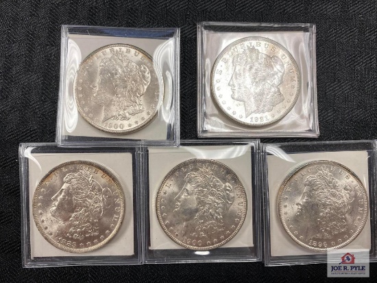 Lot of US Morgan Silver Dollars (various dates) 5 pcs