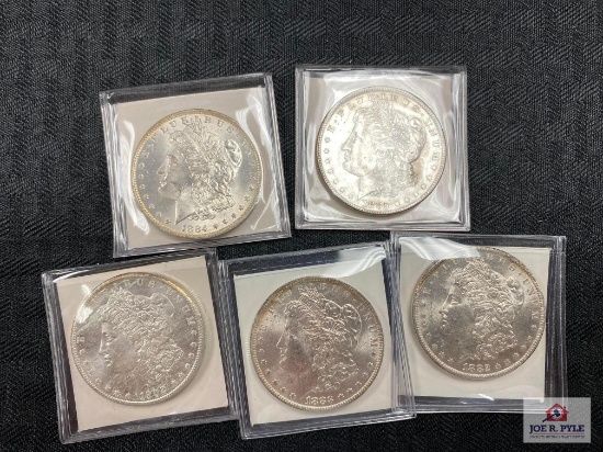 Lot of US Morgan Silver Dollars (various dates) 5 pcs