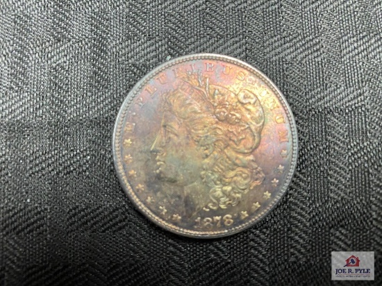 US Morgan Silver Dollar 1878-P "Seven Tail Feather" / "Broken 'D'"