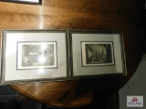 Two framed signed French scenes signed Eugene E. Loving