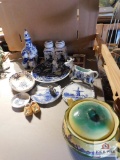Blue delft and other painted items
