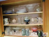 Antique Atlas jars, cake plate and glassware