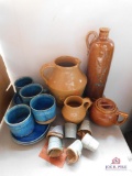 Collection of mugs, pitchers and tea pot