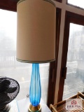 Blown glass mid century modern lamp