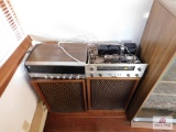 Speakers, stereo cabinet, audio visual cart