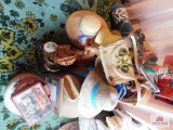 Ladies' straw hats, tins, basket items