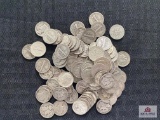 Lot of Approximately (50) US Roosevelt Silver Dimes and (50) US Mercury Silver Dimes