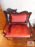 Antique carved settee