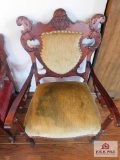 Antique carved back chair
