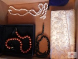 Vintage beaded purse and necklaces