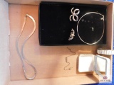 Sterling silver pins, necklace and bracelets