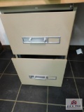 Two 2-drawer metal filing cabinets