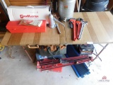 Table and contents, wrenches, gripmaster, flares, toolboxes, jack & battery chargers