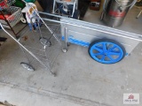 Folding lawn cart and grocery tote