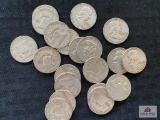 Lot of (20) US Silver Franklin Half Dollars (various years)