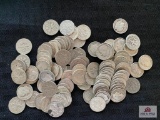 Approximately (100) Silver US Dimes (various years)