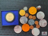 Lot of miscellaneous tokens and medals