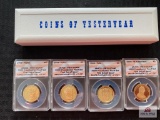 Lot of (4) 2009 Presidential Proof Set First Day of Issue coins (Taylor, Harrison, Polk, Tyler)