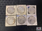 Lot of US Morgan Silver Dollars (various dates) 6 pcs