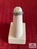 Sterling Silver Ring w/ Clear White Stones
