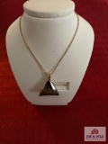 Women's Necklace, Set In 14K Yellow Gold, Believed To Be Smoky Quartz