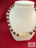 Women's Beaded Necklace W/ 14K Yellow Gold