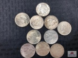 Lot of US Peace Silver Dollars (various dates) (10 pcs)