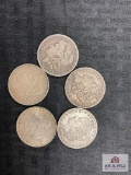 Lot of US Morgan Silver Dollars (various dates) 5 pcs