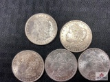 Lot of US Morgan Silver Dollars (various dates) 5 pcs