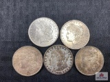 Lot of US Morgan Silver Dollars (various dates) 5 pcs