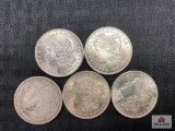 Lot of US Morgan Silver Dollars (various dates) 5 pcs