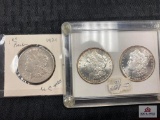 Lot of US Morgan Silver Dollars (uncirculated) (1921, (2) 1880-S) (3 pcs)