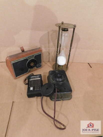 Antique Philco Transistor Seven And Sylvania Eight Transistor With Antique Intercom And Brass