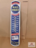 Mail Pouch Tobacco Metal Thermometer Advert 38''