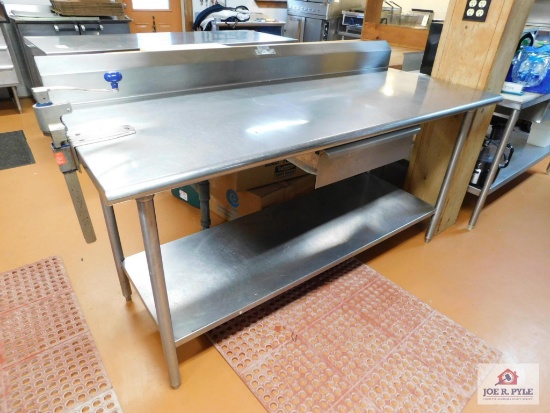 Knight stainless steel prep table with drawer (can opener NOT included) 72x30x36 (42'' with