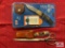 [SKU: 102090] Case XX shears, Sharp brand folding hunter, Schrade Old Timer folding hunter (new in