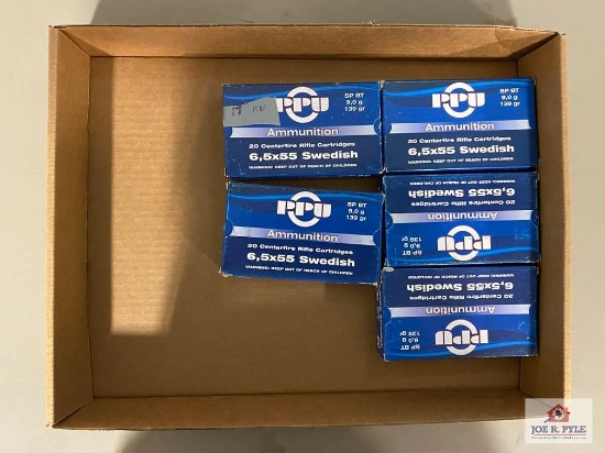 [SKU: 102031] lot of 6.5x55 Swedish ammo- 4 full, 1 partial