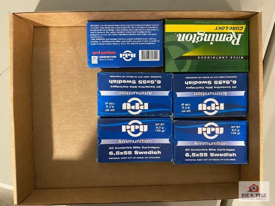 [SKU: 102032] lot of 6 boxes 6.5x55 Swedish ammo