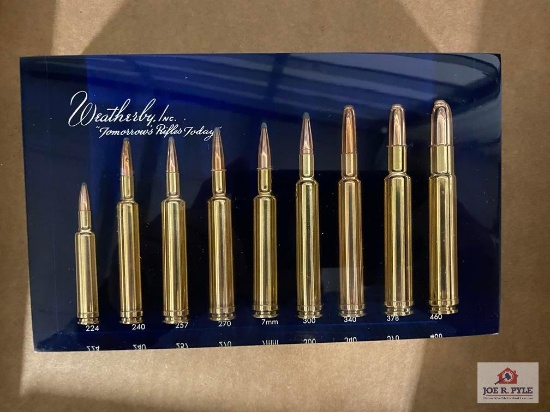[SKU: 102037] Weatherby "bullet block" ammo display: .224-.460 cal