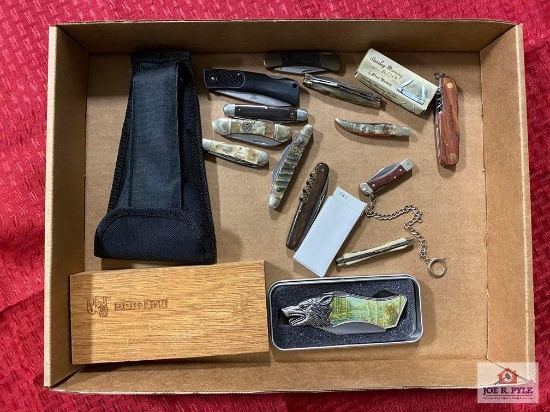 [SKU: 102078] flat of misc. knives, Frost cutlery and other manufacturers