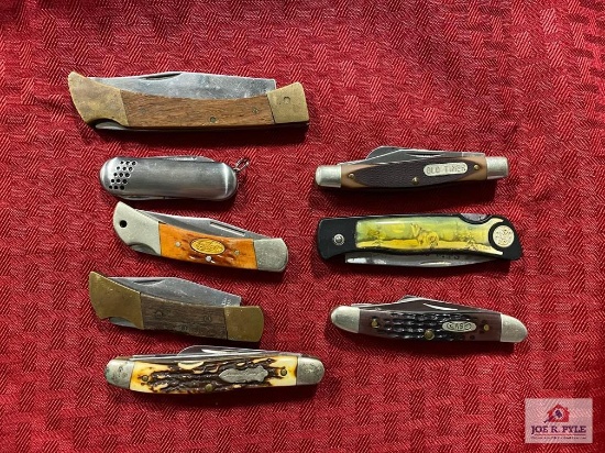 [SKU: 102119] lot of 8 pocket knives- Case model 63087SS, Old Timer, Smith&Wesson, etc.