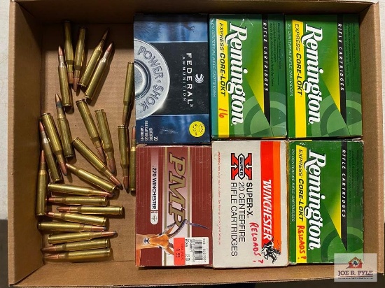 [SKU: 102218] lot of .270 Winchester ammunition- full/partial boxes and loose rounds
