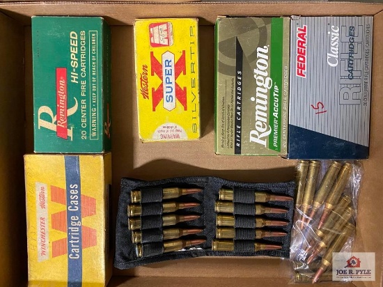 [SKU: 102260] lot of rifle ammunition: .300 SAV, partial .260 REM, .280 REM, .264 REM MAG casings
