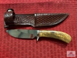 [SKU: 102061] custom knife by LF PEAL with leather sheath